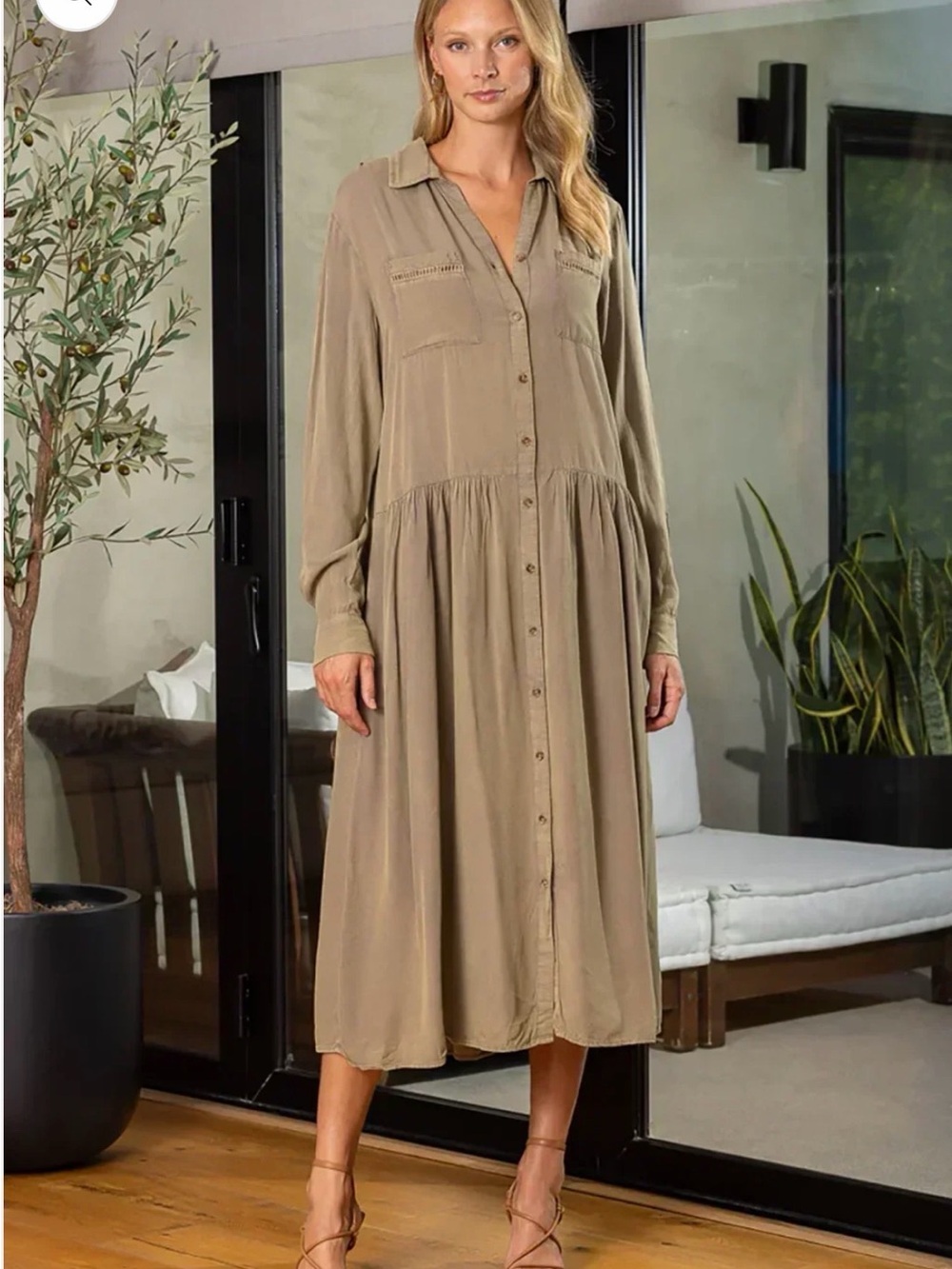 Easel Chic Long Sleeve Maxi Dress